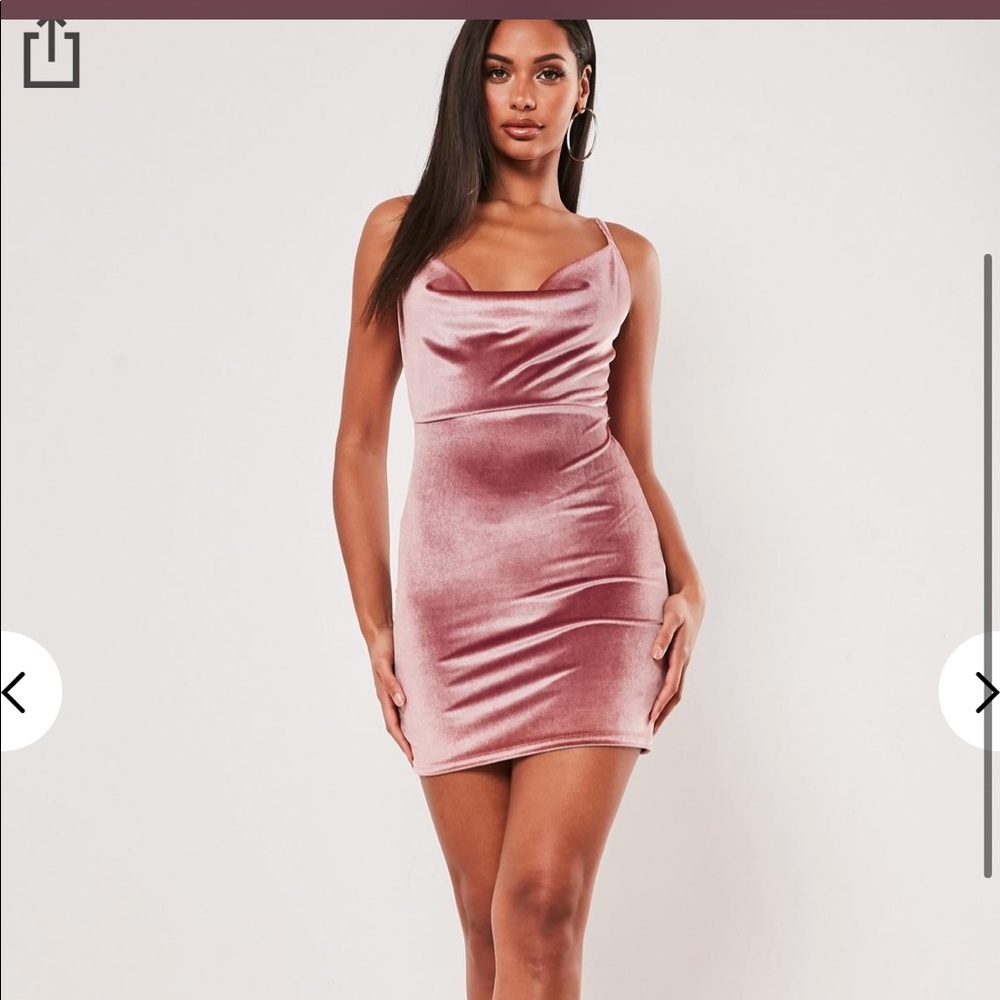 Misguided velvet blush dress